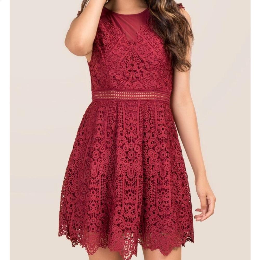Maroon lace dress